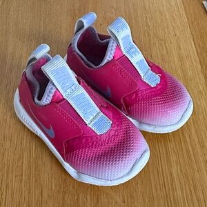 Nike Kids Hot Pink and White Slip-On Sneakers